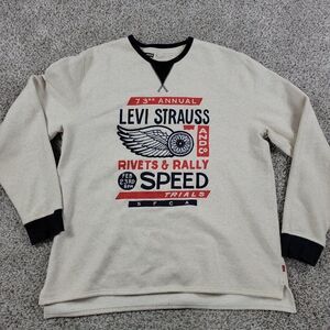 Levis Strauss Sweatshirt Mens XL Beige Rivets & Rally Speed Trials 73rd …
